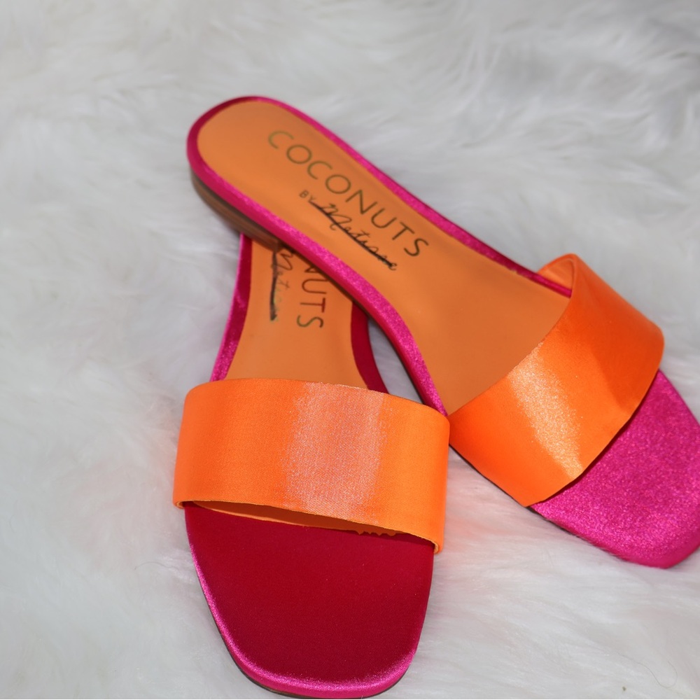 Coconuts by Matisse Women's Pink and Orange Slide Sandals
